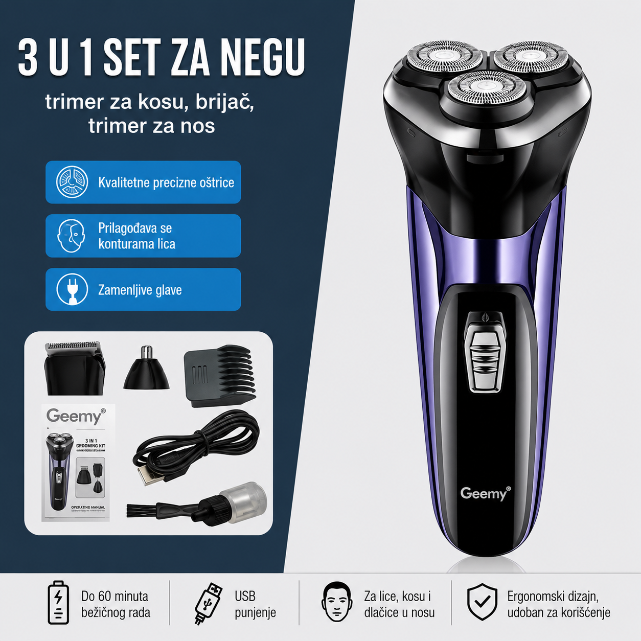 3 u 1 Grooming Kit