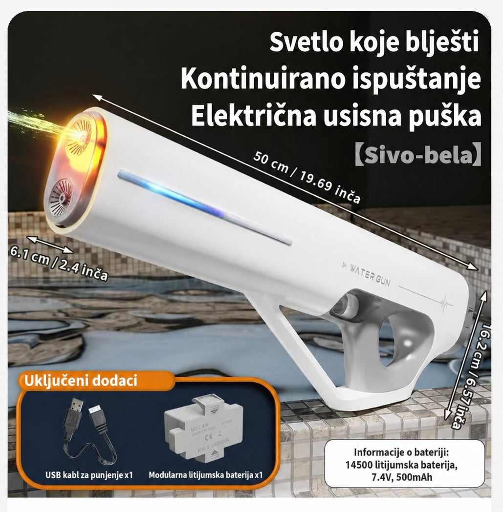 Električni Vodeni Pištolj sa Automatskim Usisavanjem Vode