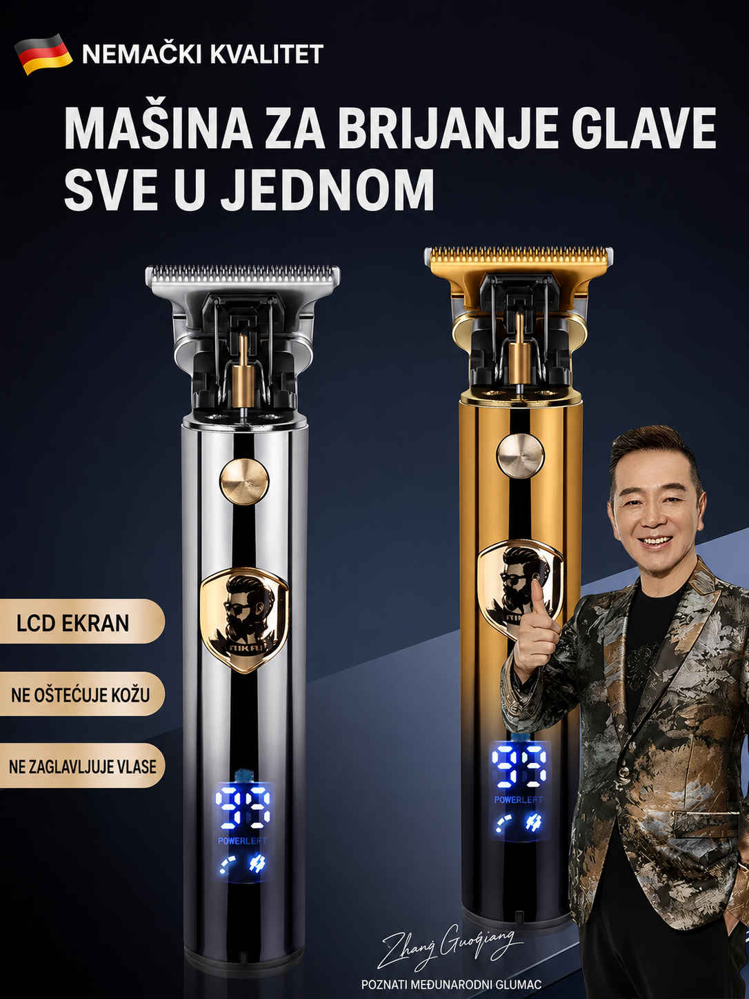 Profesionalni trimer za kosu i bradu sa LCD ekranom